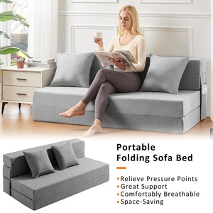 2 in 1 trasformatore salvaspazio sottovuoto memory foam singolo mobile pigro compressore pieghevole divano letto a letto con 3 cuscini - Product Image 3