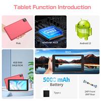 Tablette Android Pritom Phone B8 WiFi, écran LCD 8 pouces 1280*800 IPS, 64 Go de ROM, tablette PC