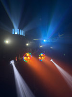 Barre de lumière mobile à double tête 100W avec zoom, 5-en-1 LED Spot Par Strobe Derby Laser, éclairage de scène, contrôle DMX
