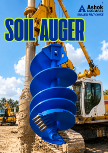 Ashok Industries Soil <b>Auger</b> Blue Heavy Duty <b>Drilling</b> Tool with 450 KNm Max Torque for 50 Ton Earth Boring Equipment - Product Image 1