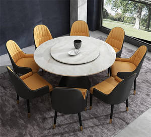 طاولة دائرية أو مثلثة من رخام الأونيكس والجرانيت تتسع لـ 8 إلى 20 شخصًا أثاث غرفة الطعام مصنوع في فوشان الصين - Product Image 5