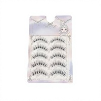 Cils artificiels double couche effet mouillé movpupil, bande transparente, faits à la main, bouquets de cils naturels, emballage personnalisé