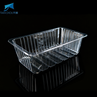 Plateau à gâteaux jetable rectangulaire en plastique transparent PET pour boîtes d'emballage de biscuits et de biscuits Plateaux en plastique transparent