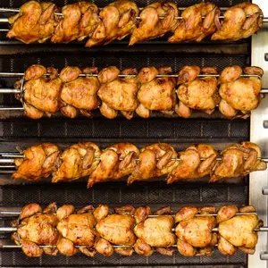 French Commercial Use Automatic Universal Vertical Whole Chicken Bbq Rotisserie Rotissoire