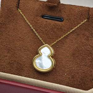 Collier pendentif en argent sterling 925 plaqué or UM Jewelry, vente en gros, forme de gourde, nacre, unisexe/hommes/femmes, mariage - Product Image 5