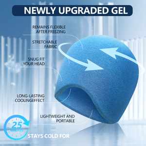 Ultra Flexible Cooling <b>Head</b> Cap One Size Fits Most Super Stretchable Skin Friendly Fabric for Hot Cold Therapy Pain Relief - Product Image 4
