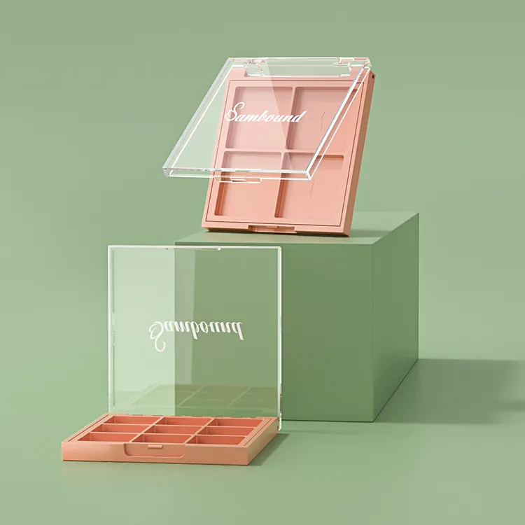 single packaging chrome rainbow private label logo korean small eyeshadow palette custom