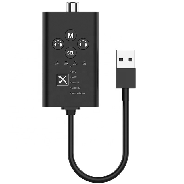 USB Optical Fiber QCC CSR AptX LL HD Adaptive Low Latency With Mic Wireless Adapter TV AUX Bluetooth 5.2 Audio Transmitter