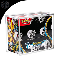 Boîte de protection en acrylique transparent pour cartes Pokémon 5+5mm avec couvercle magnétique, étui en acrylique pour boosters Pokémon anglais