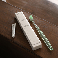 Nouveauté : Trousse dentaire jetable pour hôtel, emballée dans une boîte en papier écologique, avec brosse à dents et dentifrice