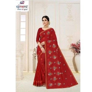 Ajmera Printed Cotton <b>Saree</b> Soft Comfortable Traditional Ethnic for Women Casual Office Party Wear Quick Dry All Seasons - Product Image 4