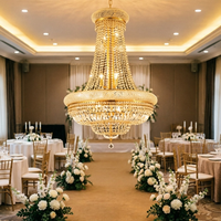 Lustre en cristal de luxe personnalisé pour salle de mariage, fête, hôtel, restaurant, événement, escalier, maison, banquet, décoration intérieure