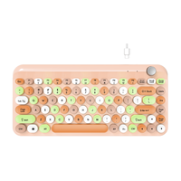 Clavier sans fil OEM Android/Windows/IOS Support Retro BT 5.0 Clavier rechargeable avec 84 touches