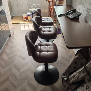 Ergonomic Tufted <b>Bar</b> Modern <b>Stool</b> Adjustable Height <b>Swivel</b> Counter <b>Stool</b> with Backrest for Kitchen Island Home <b>Bar</b> - Product Image 5