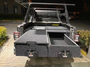 Tiroirs de rangement de lit de camionnette en aluminium personnalisés en usine Système de tiroirs doubles avec plateau <span class=keywords><strong>coulissant</strong></span> pour jeep Gladiator - Product Image 3