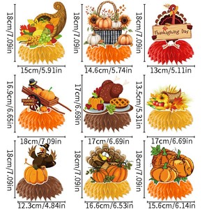 Ensemble de décoration de table pour fête de Thanksgiving avec citrouilles, 40-60 pièces, ornements en papier découpés pour la célébration de Thanksgiving - Product Image 3