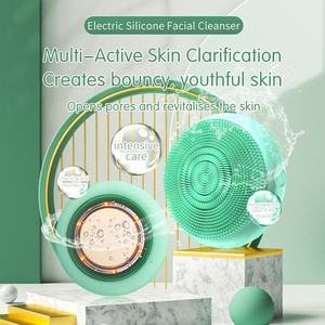 Skin Care Heated Face Cleanser <b>Machine</b> Sebum Removal Pore Deep Clean Silicone Electric Facial Vibration Cleansing Brush - Product Image 3