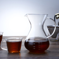 Carafe à café en verre grande capacité 800 ml, résistante à la chaleur, avec poignée, pour infusion manuelle, en acier inoxydable, fournie directement par le fabricant