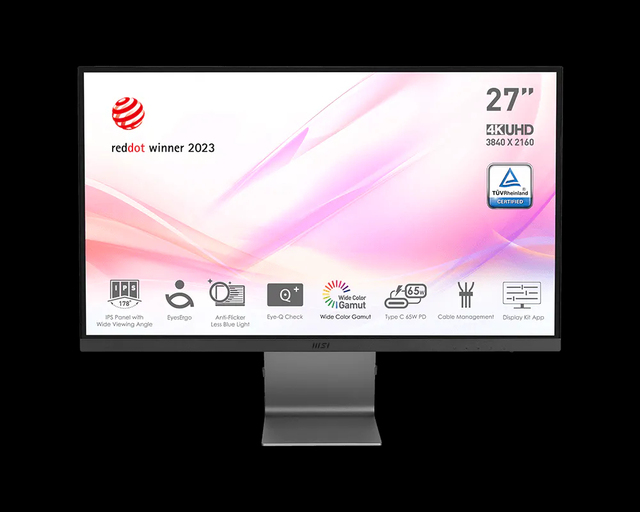 For Modern MD271UL 27-inch 4K IPS Monitor with DP & Type-C 65W 10-Bit New-For Desktop/Office/Design Use