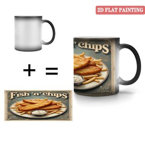 Taza Mágica de Cerámica Negra Esmerilada de 11 oz, Sensible al Calor, Cambia de Color, para Uso Diario - Product Image 4