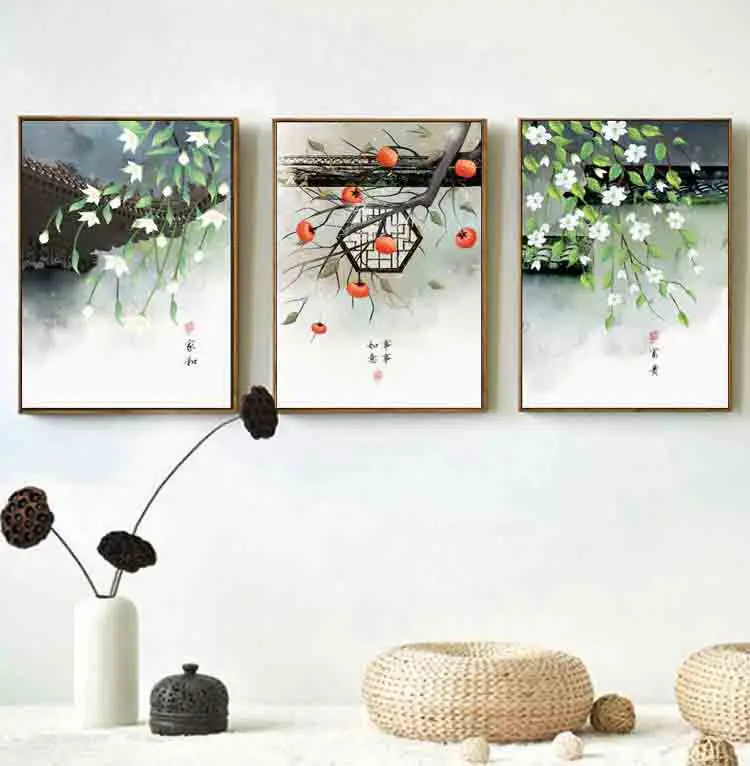 Phong cách Trung Quốc 24 Thuật Ngữ năng lượng mặt trời bức Tranh phong cảnh kích thước khác nhau treo tường