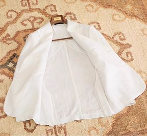 Completo Primaverile Estivo con Blazer e Pantaloni, Due Bottoni, Colore <span class=keywords><strong>Bianco</strong></span>, Motivo Occidentale, Alta Qualità, per Feste, Sposo, Matrimonio, Abiti Formali da Uomo - Product Image 5