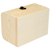 Ensemble de 3 coffres au trésor en bois non peints Boîte de rangement en bois poli pour bijoux
