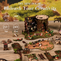 Kit de Mini Librería en Miniatura, Rompecabezas 3D de Madera para Construir una Casa de Muñecas, Modelo con Iluminación, Decoración para el Hogar, Set de Regalo, Manualidades Hechas a Mano