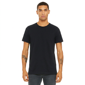 T-shirt basique pour homme en coton jersey 100%, col rond, manches courtes, taille XL, noir - Product Image 1