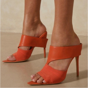 2022 Spring Summer Fashion Women High Heels Shoes Soft Mesh Slip-on Sandals Pointy Toe <b>Slipper</b> <b>Mules</b> - Product Image 4