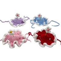 Chapeau pour chats, motif floral mignon, fait main, tricoté, drôle, couvre-chef pour animaux de compagnie, accessoires vestimentaires pour animaux