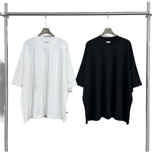 T-shirts tricotés surdimensionnés pour hommes 100 % coton de haute qualité 2025, coupe courte, 275 GSM, blanc uni, personnalisables avec logo, épaules tombantes - Product Image 1