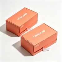 Boîte d'emballage personnalisée en carton corail chaud avec logo imprimé, bande détachable, boîte d'expédition, boîte en papier rectangulaire pour vêtements, cosmétiques, cadeaux