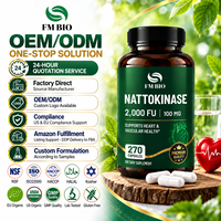 Capsules végétales de Nattokinase, Extrait de Natto 1000FU, Marque Privée, Fournisseur OEM, Fabrication GMP, Complément de Bien-être à base de Nattokinase