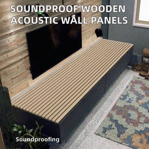 Paneles Acústicos de Pared, Insonorizantes, de Madera, con Listones de Poliéster, Diseño 3D, para Uso en Hoteles, Modernos, NRC 1.0, 60x240cm - Product Image 2