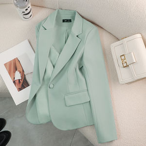 Dames Blazer Met Dubbele Rij Knopen Aan De Voorkant En Broek Zakelijk Kantoorpak Set 2-delige Effen Kleur Ademende Anti-Rimpel - Product Image 2