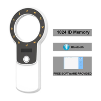 Escáner de Microchip para Mascotas, Lector de Tarjetas RFID de 134.2KHz, Plástico ABS, USB para Bluetooth, Acceso por Bluetooth