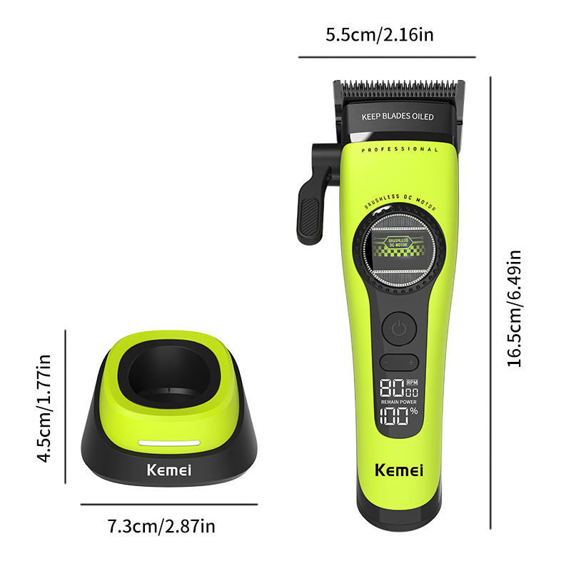 Kemei Km-1593 Hair Clipper - 5-Speed Motor & Ceramic DLC Blade