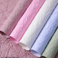 Papier crépon texturé froissé à motif pierre, style professionnel, pour emballage de bouquets de fleurs fraîches