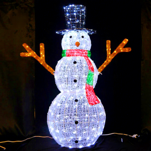 Winter Snowman Light Sculpture for Christmas Village Street Scene and Holiday Theme Display Decoration - Product Image 4