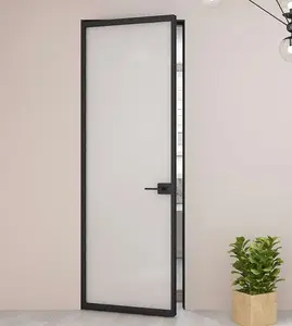 Современный французский стиль качели стеклянные двери металлический каркас межкомнатные раздвижные двери