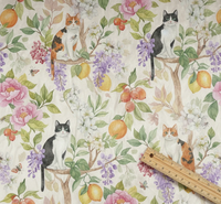 Tissu d'ameublement imprimé agrumes RoomMates, motif fruits frais orange citron, textile pour canapé, chaise, mobilier, décoration intérieure, vendu au mètre