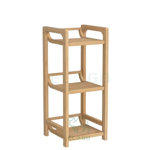 Étagère d'angle en bois de <span class=keywords><strong>bambou</strong></span> durable à 3 niveaux étagère de rangement pour salle de bain salon - Product Image 3