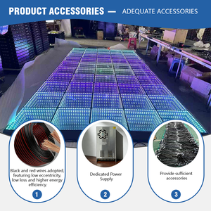 <span class=keywords><strong>LED</strong></span> Pista da ballo magnetico pita De Baile 3d specchio infinito <span class=keywords><strong>Led</strong></span> pannello pavimento per bar Wedding Disco decorazione festa - Product Image 5