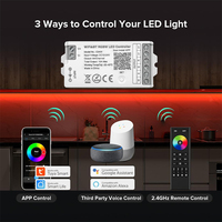 Interrupteur variateur pour bande lumineuse LED COB Zigbee pour RGB RGBW RGBCCT, télécommande intelligente pour contrôleurs LED, DC12-24V, 288W max