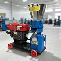 Machine à granulés d'aliments pour animaux 160 Diesel, granulateur de maïs, de soja et de paille, petite ligne de production de fourrage pour bétail et volailles
