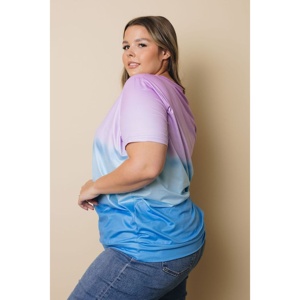 TD Top tinta cravatta taglie forti da donna più vicino al Design del bordo