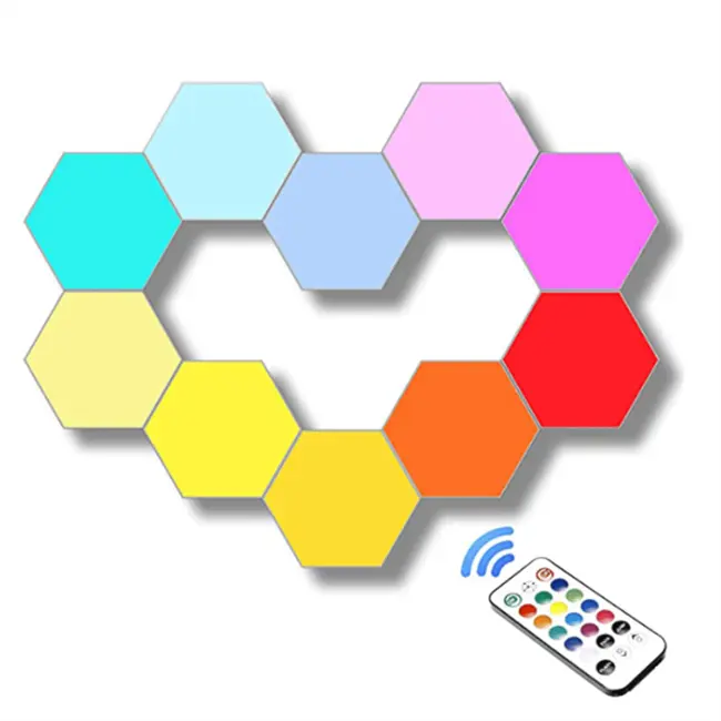 DIY RGB Wall Light Smart Led Hexagonal Modular Touch Control Lighting Remote Controlled Creative Decoration led night light