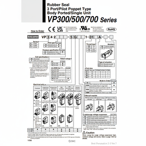 Électrovanne pneumatique SMC Vanne de commande VP542-4DZ1-03A-F - Product Image 1