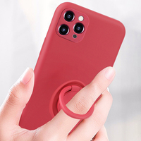 Étui en silicone pour iPhone 16 et 17, étui souple en silicone mat, support d'anneau en microfibre, étui pour iPhone 2025